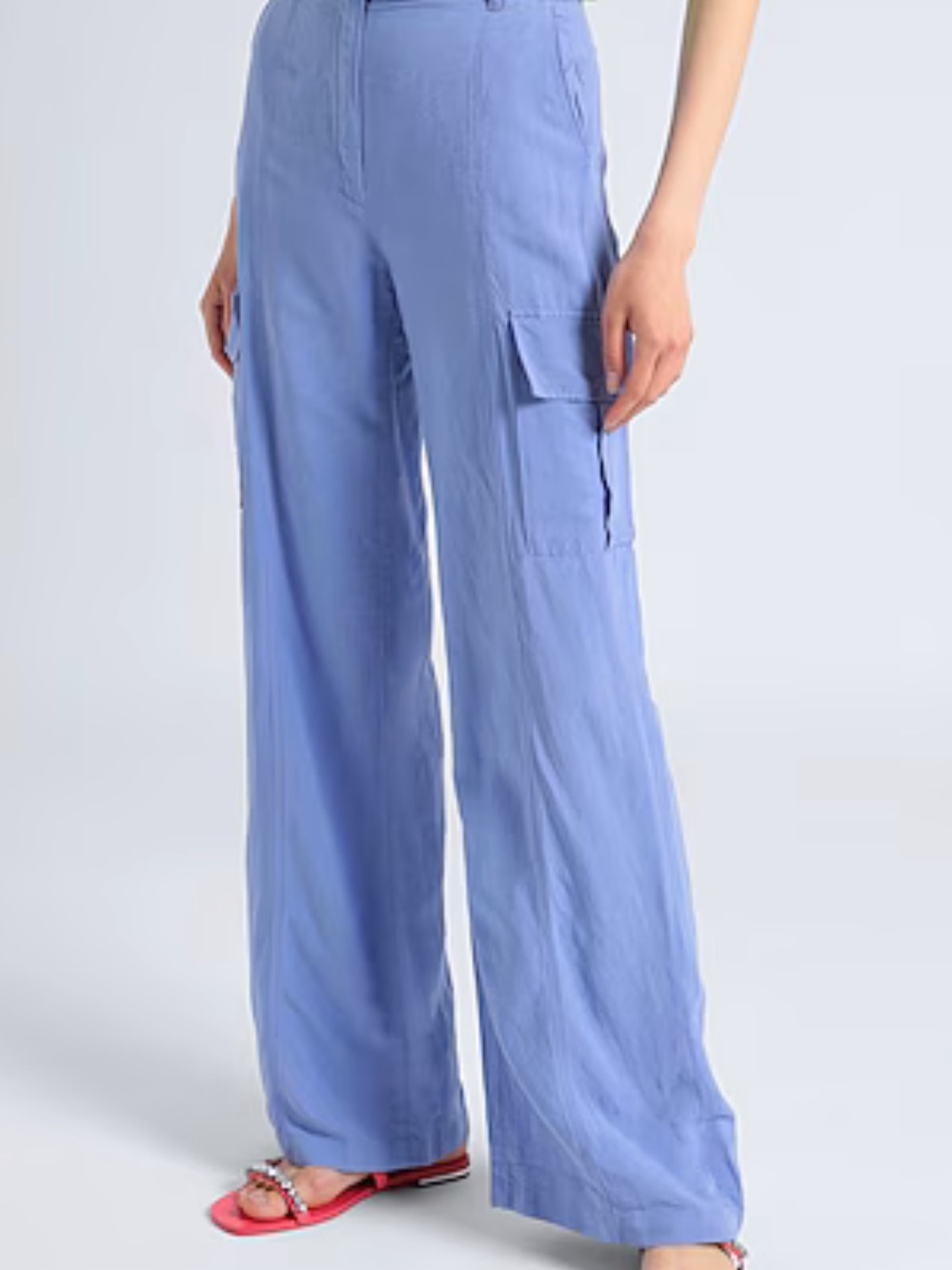 & Other Stories Wide-Leg Cargo Pants NWT Size 0 In Blue (Periwinkle/Purple) - Picture 6 of 13